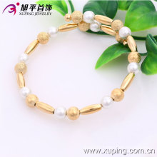 New Style Beaded Bangle with White Round Imitation Pearl